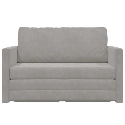 vidaXL Folding Sofa Bed Light Grey 124 x 71 x 78 cm Velvet