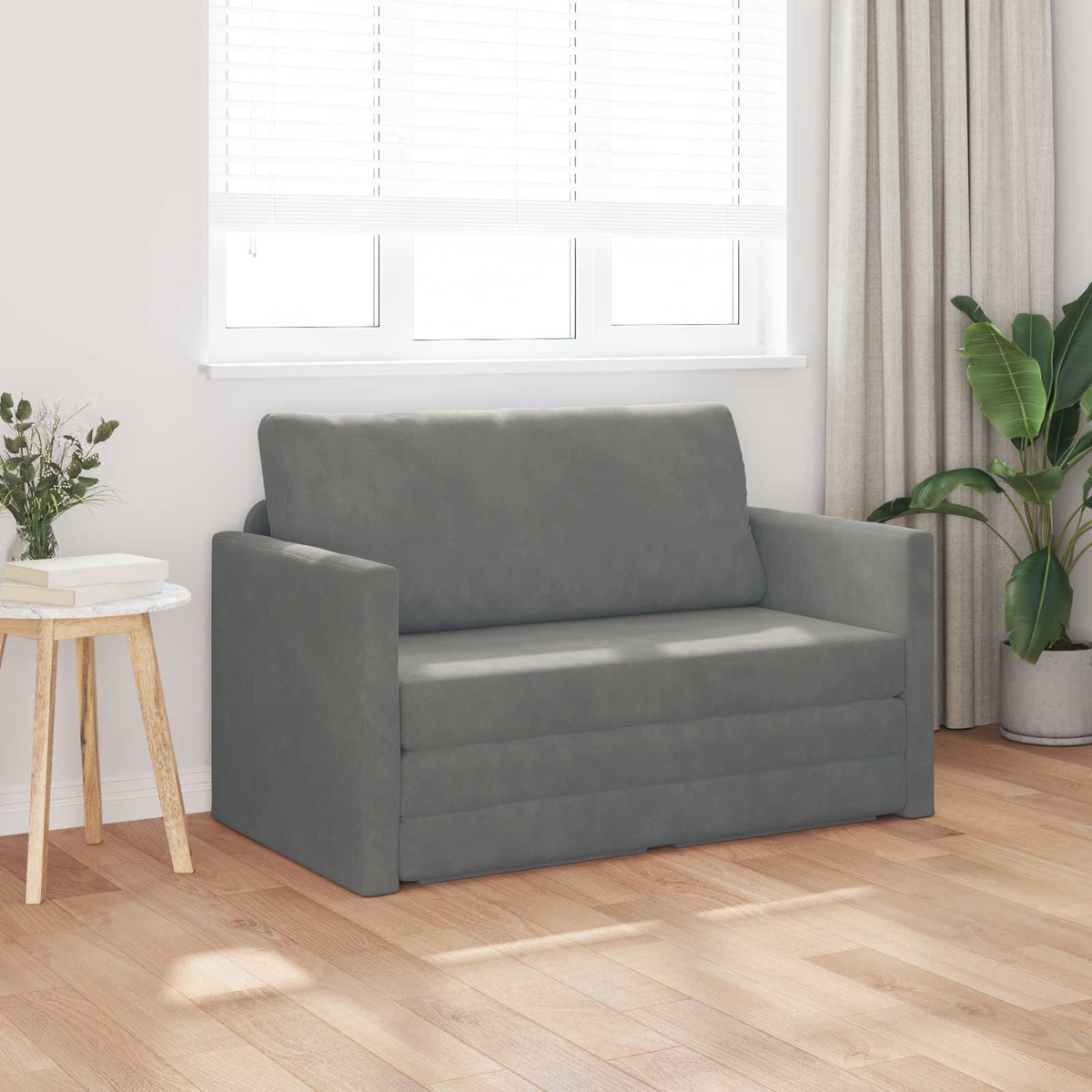 vidaXL Folding Sofa Bed Dark Grey 124 x 71 x 78 cm Velvet