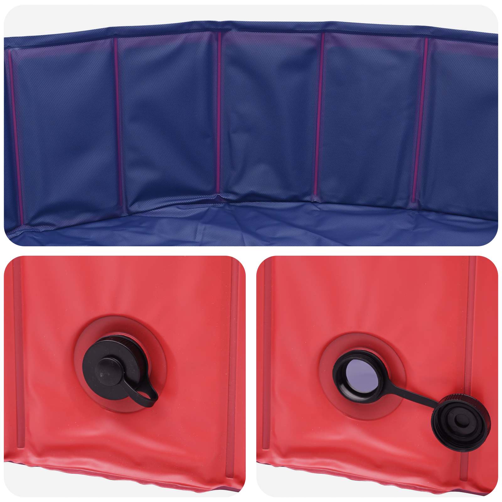 vidaXL Children Swimming Pool Folding Red Ø200 x 30 cm