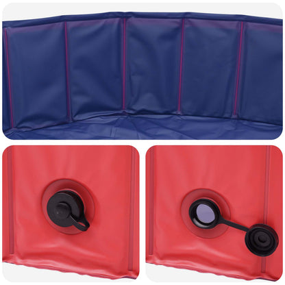 vidaXL Children Swimming Pool Folding Red Ø300 x 38 cm