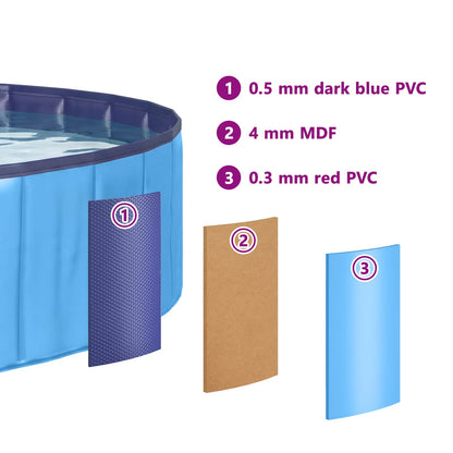 vidaXL Children Swimming Pool Folding Blue Ø 80 x 20 cm