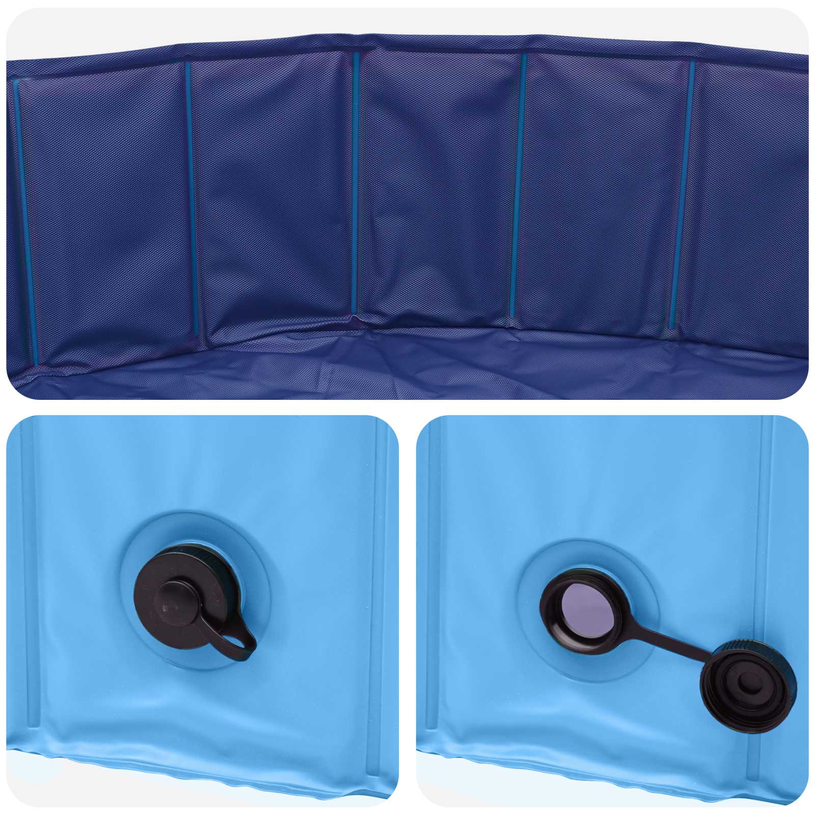 vidaXL Children Swimming Pool Folding Blue Ø300 x 38 cm