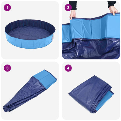 vidaXL Children Swimming Pool Folding Blue Ø300 x 38 cm