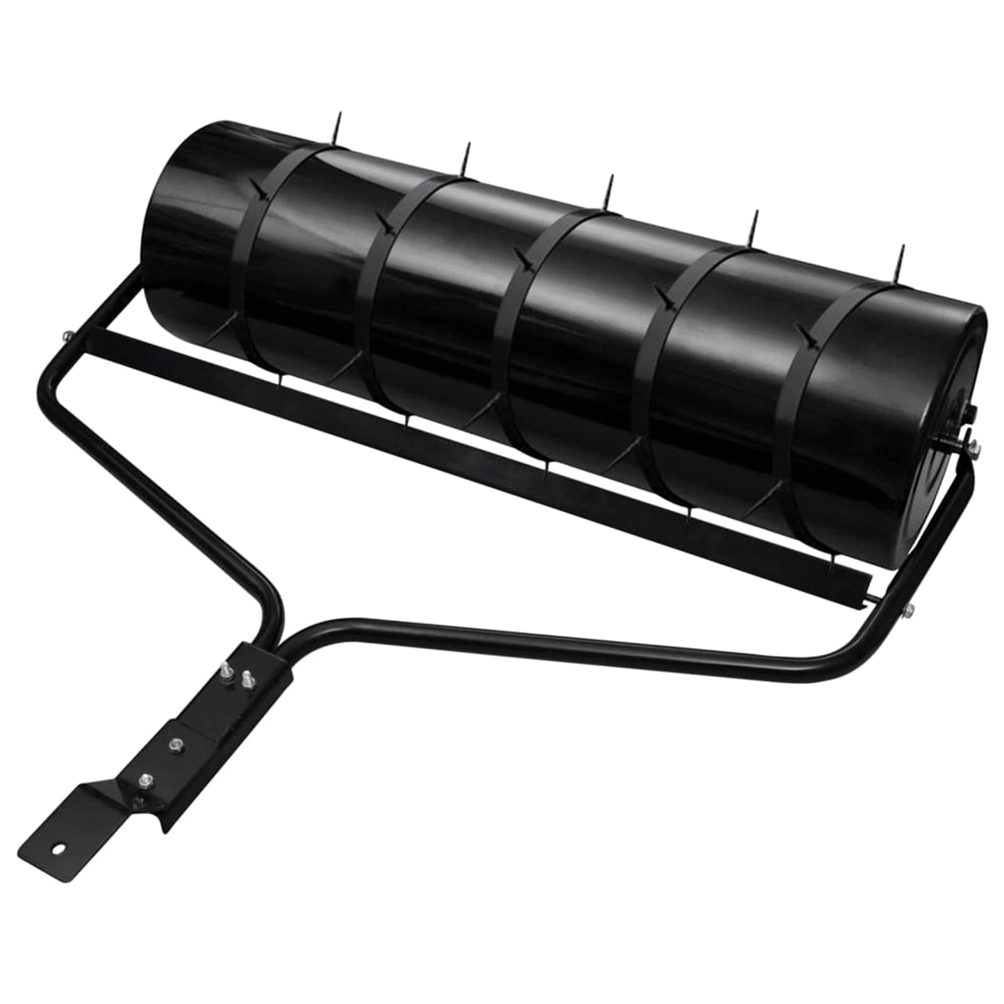 vidaXL Garden Lawn Roller Pull with Aerator Clamps Ø 30 x 90 cm Steel - Black