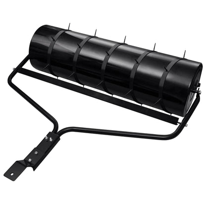 vidaXL Garden Lawn Roller Pull with Aerator Clamps Ø 30 x 90 cm Steel - Black