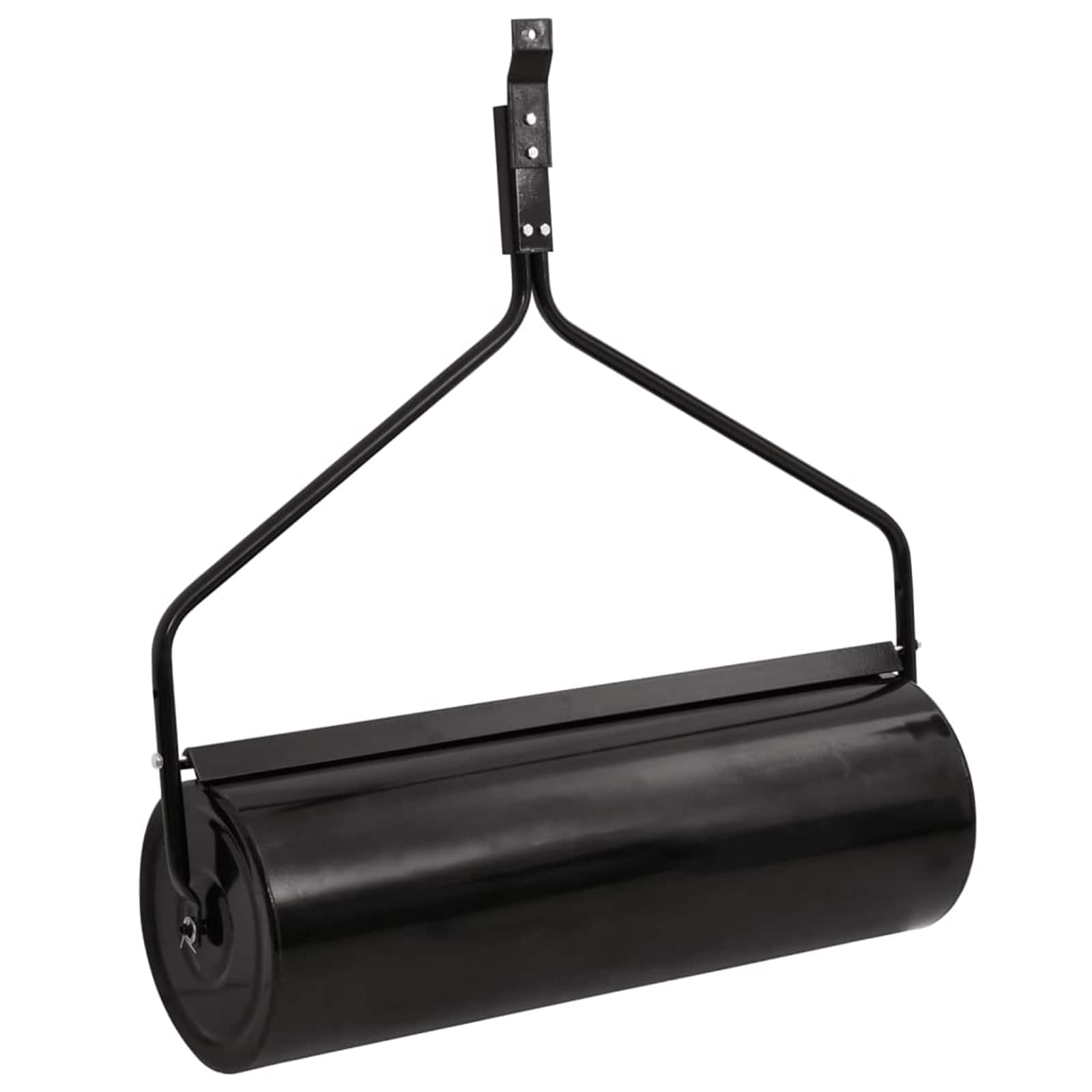 vidaXL Garden Lawn Roller Pull with Aerator Clamps Ø 30 x 90 cm Steel - Black