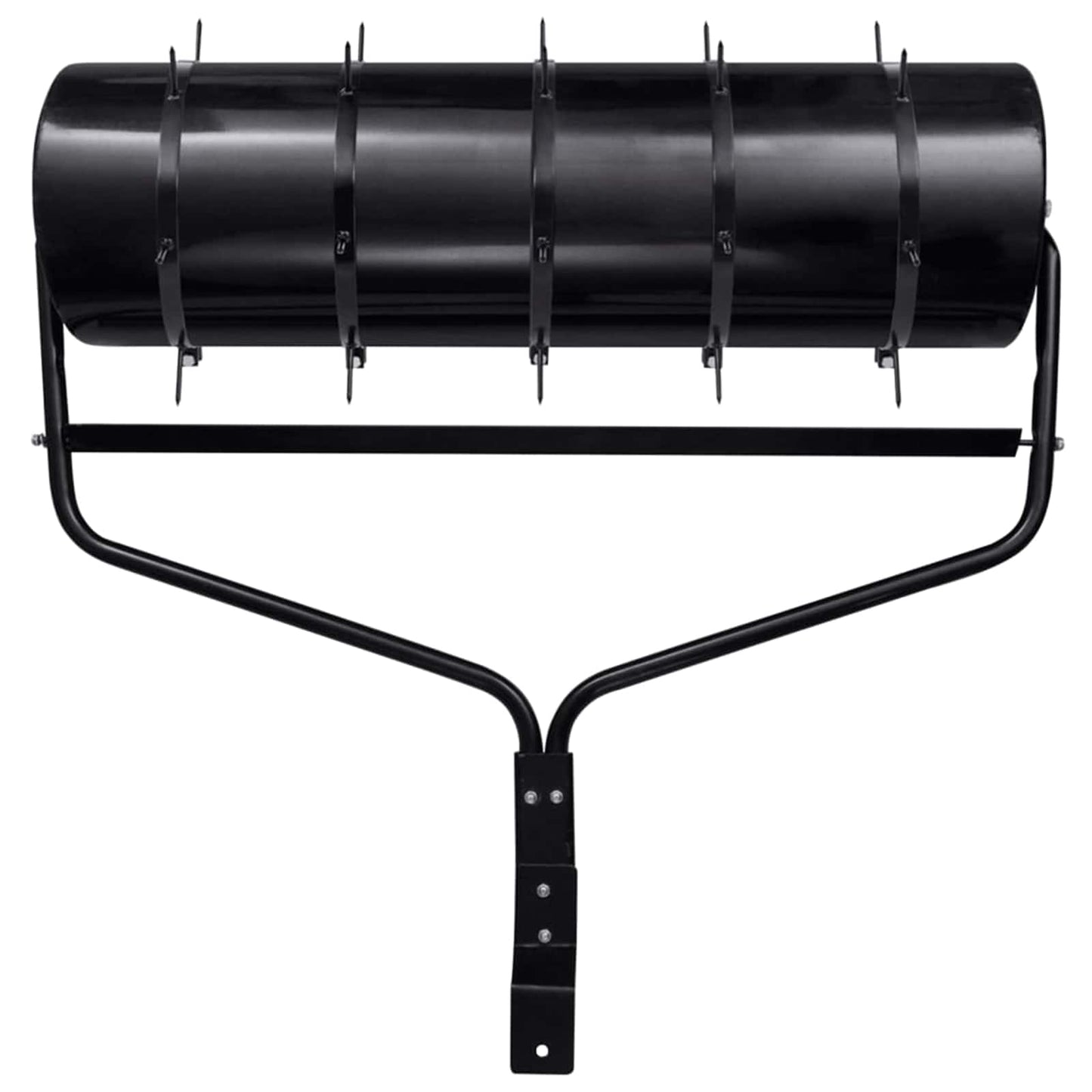 vidaXL Garden Lawn Roller Pull with Aerator Clamps Ø 30 x 90 cm Steel - Black