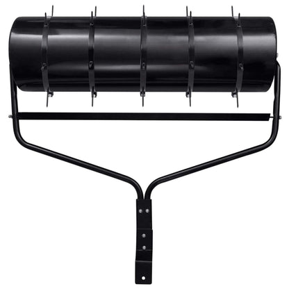vidaXL Garden Lawn Roller Pull with Aerator Clamps Ø 30 x 90 cm Steel - Black