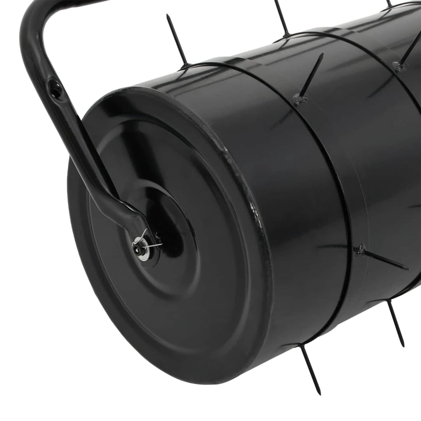 vidaXL Garden Lawn Roller Pull with Aerator Clamps Ø 30 x 90 cm Steel - Black - 61189