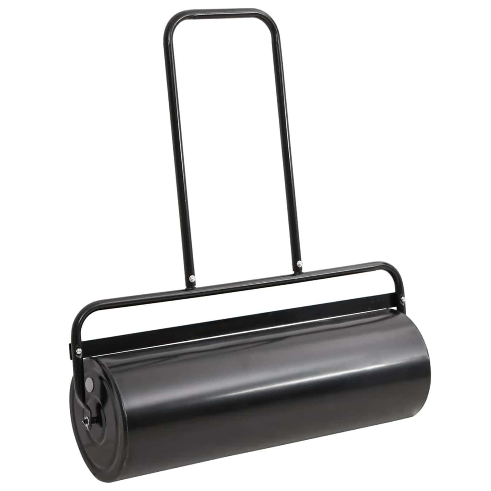 vidaXL Garden Lawn Roller Pull with Aerator Clamps Ø 30 x 90 cm Steel - Black - 61189