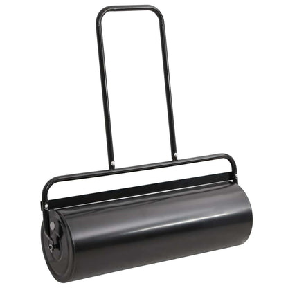vidaXL Garden Lawn Roller Pull with Aerator Clamps Ø 30 x 90 cm Steel - Black - 61189