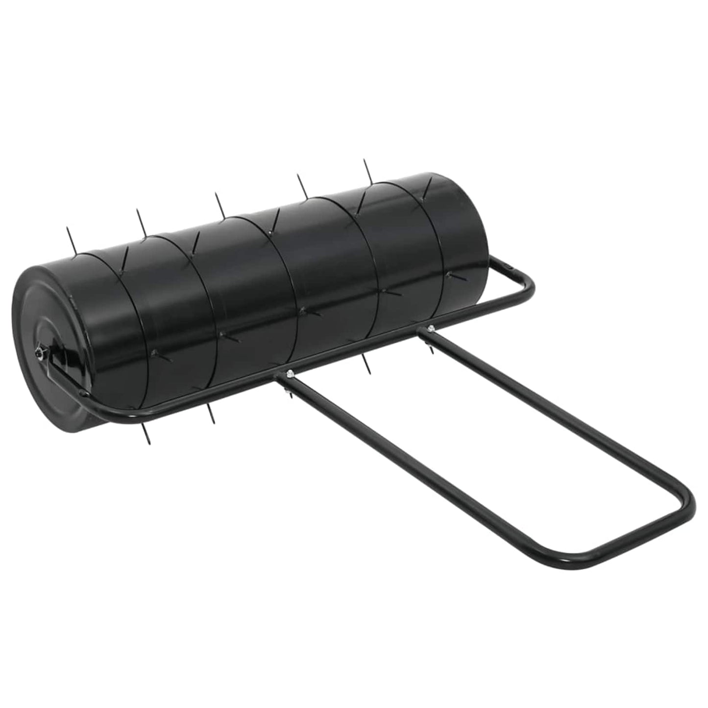 vidaXL Garden Lawn Roller Pull with Aerator Clamps Ø 30 x 90 cm Steel - Black - 61189