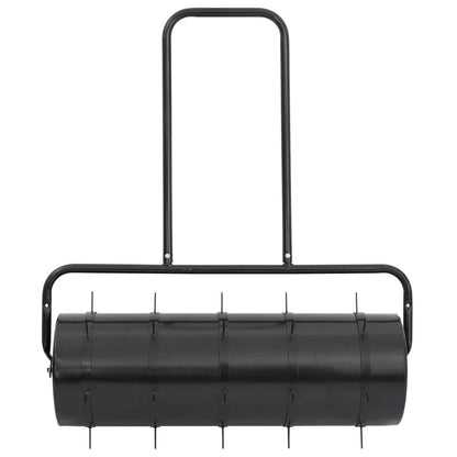 vidaXL Garden Lawn Roller Pull with Aerator Clamps Ø 30 x 90 cm Steel - Black - 61189