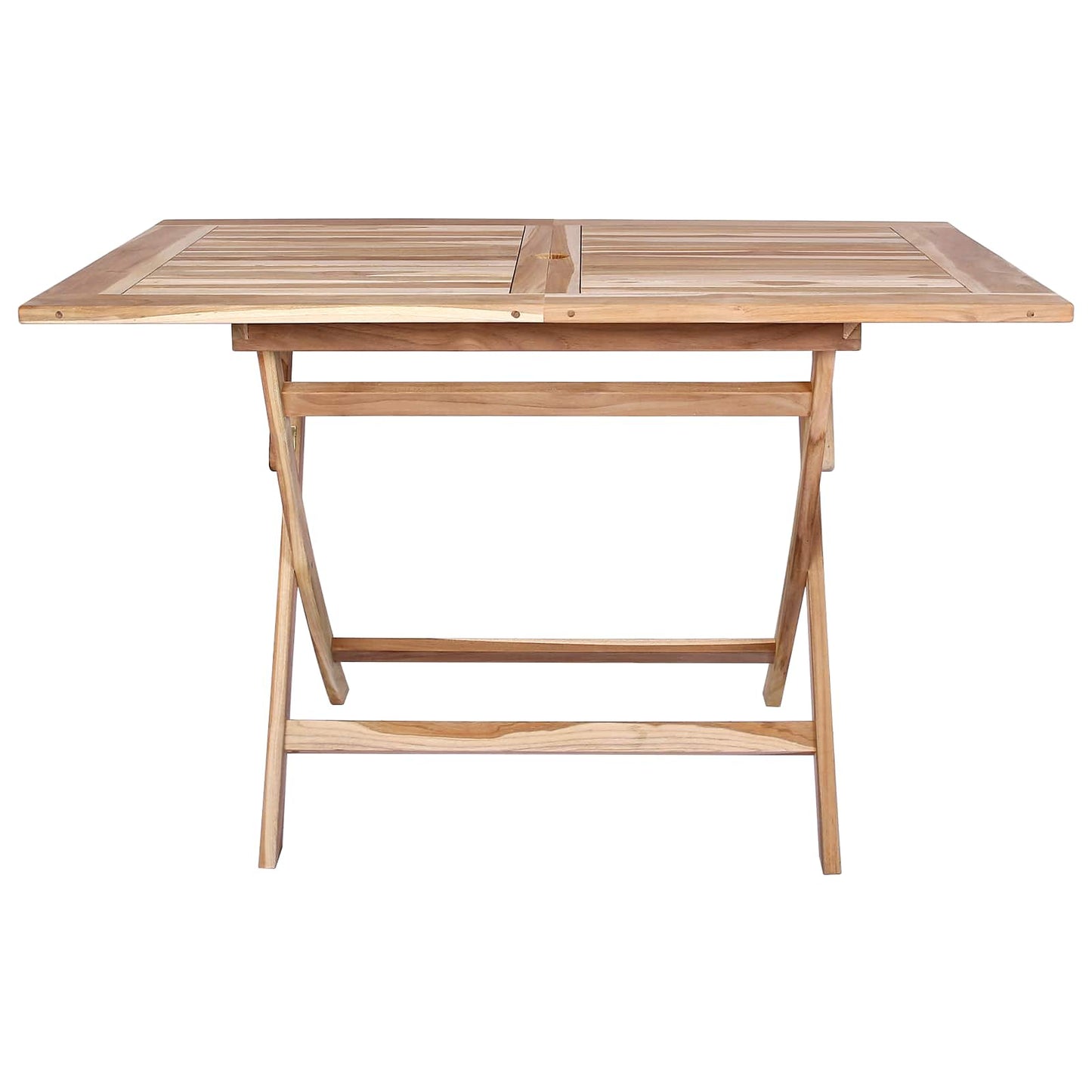 vidaXL Folding Garden Table Natural 120 x 70 x 75.5 cm Solid Teak Wood - Brown