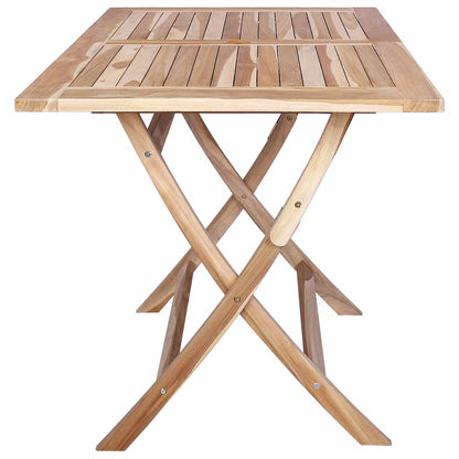 vidaXL Folding Garden Table Natural 120 x 70 x 75.5 cm Solid Teak Wood - Brown