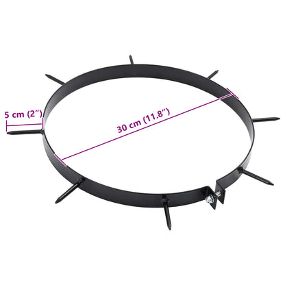 vidaXL Lawn Aerator Clamp with Spikes 5 pcs Ø 30 cm Steel - Black
