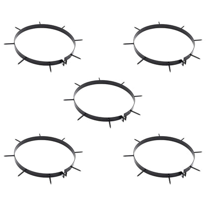 vidaXL Lawn Aerator Clamp with Spikes 5 pcs Ø 320 mm Steel - Black