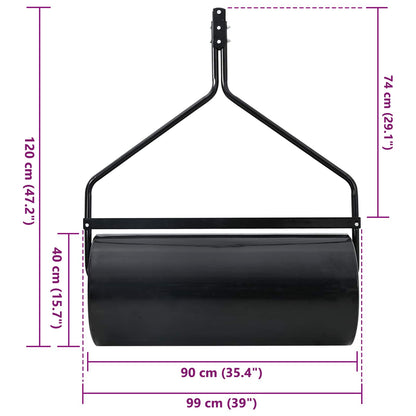 vidaXL Garden Lawn Roller 120 x 99 cm 110 L Iron - Black
