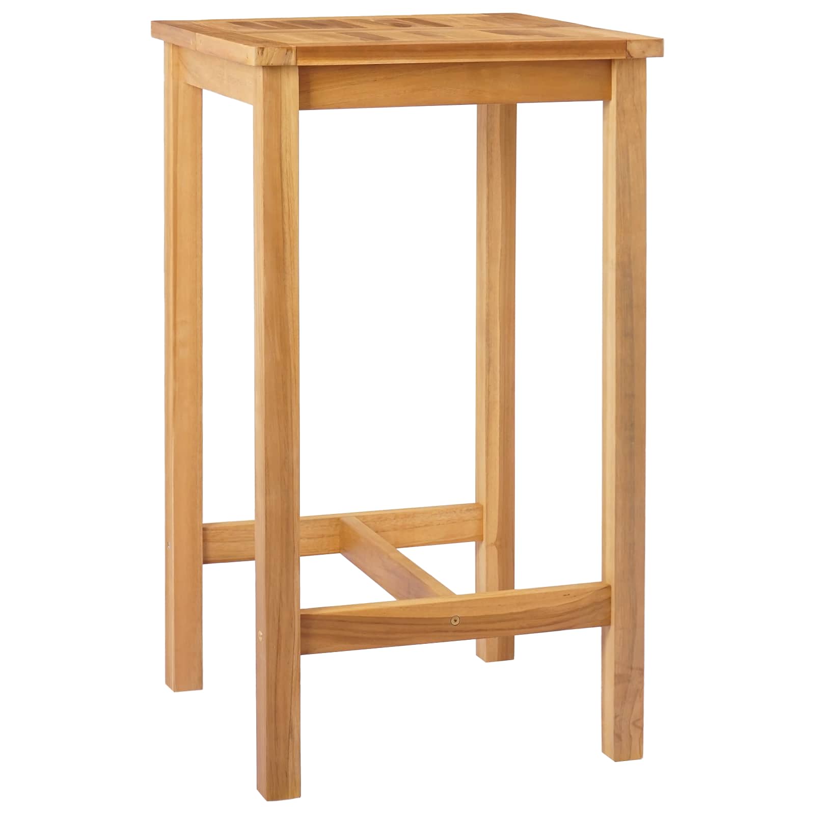 vidaXL Bar Table Natural 60 x 60 x 105 cm Solid-Teak - Brown