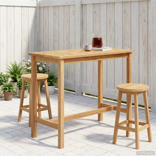 vidaXL Bar Table Natural 110 x 60 x 105 cm Solid-Teak - Brown