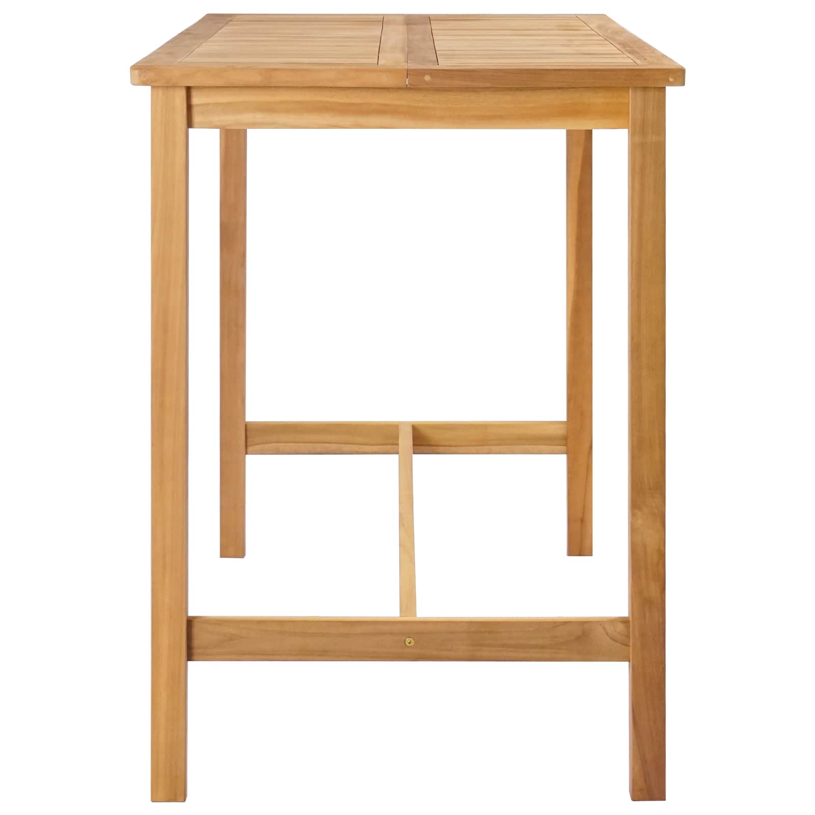 vidaXL Bar Table Natural 150 x 75 x 105 cm Solid Teak Wood - Brown