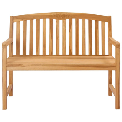 vidaXL Handcarved Rose Bench 114 x 60.5 x 95 cm Solid Teak Wood - Brown