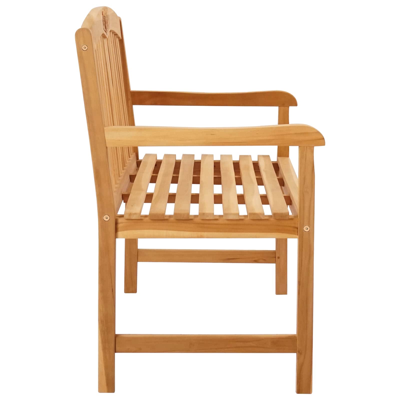 vidaXL Handcarved Rose Bench 114 x 60.5 x 95 cm Solid Teak Wood - Brown