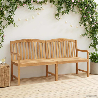 vidaXL Handcarved Rose Bench 150 x 60 x 90 cm Solid Teak Wood Natural - Brown