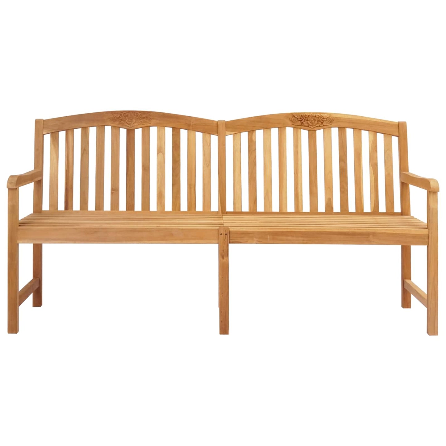 vidaXL Handcarved Rose Bench 150 x 60 x 90 cm Solid Teak Wood Natural - Brown