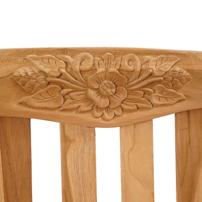 vidaXL Handcarved Rose Bench 179.5 x 61 x 90 cm Solid Teak Wood - Brown