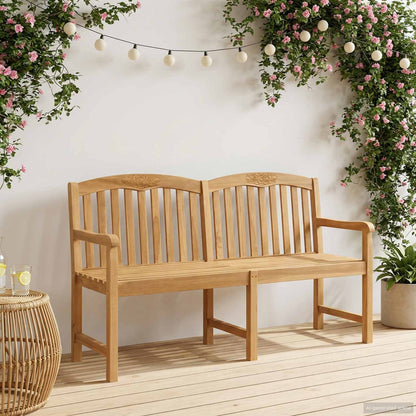 vidaXL Handcarved Rose Bench 179.5 x 61 x 90 cm Solid Teak Wood - Brown