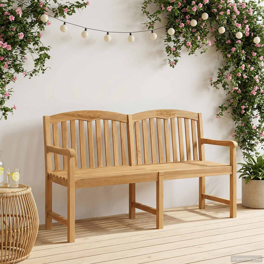 vidaXL Handcarved Rose Bench 179.5 x 61 x 90 cm Solid Teak Wood - Brown