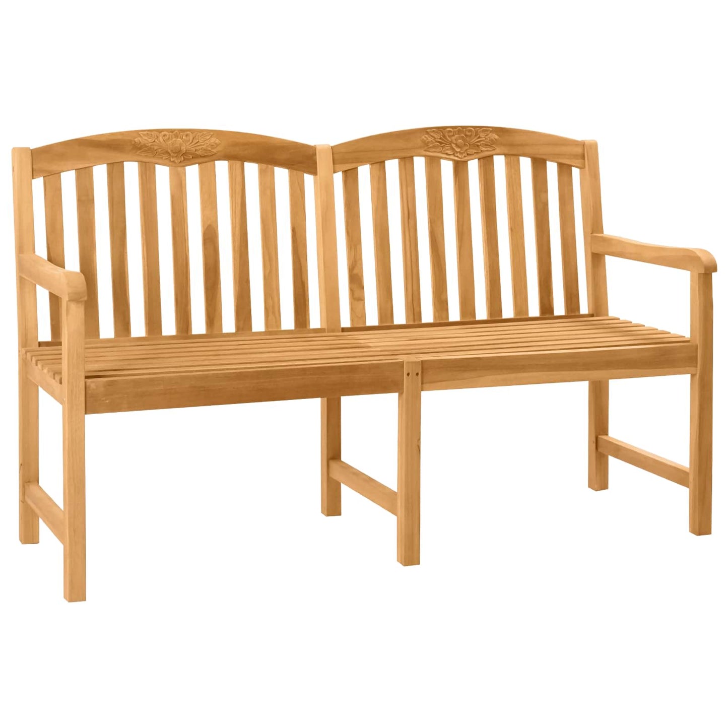 vidaXL Handcarved Rose Bench 179.5 x 61 x 90 cm Solid Teak Wood - Brown