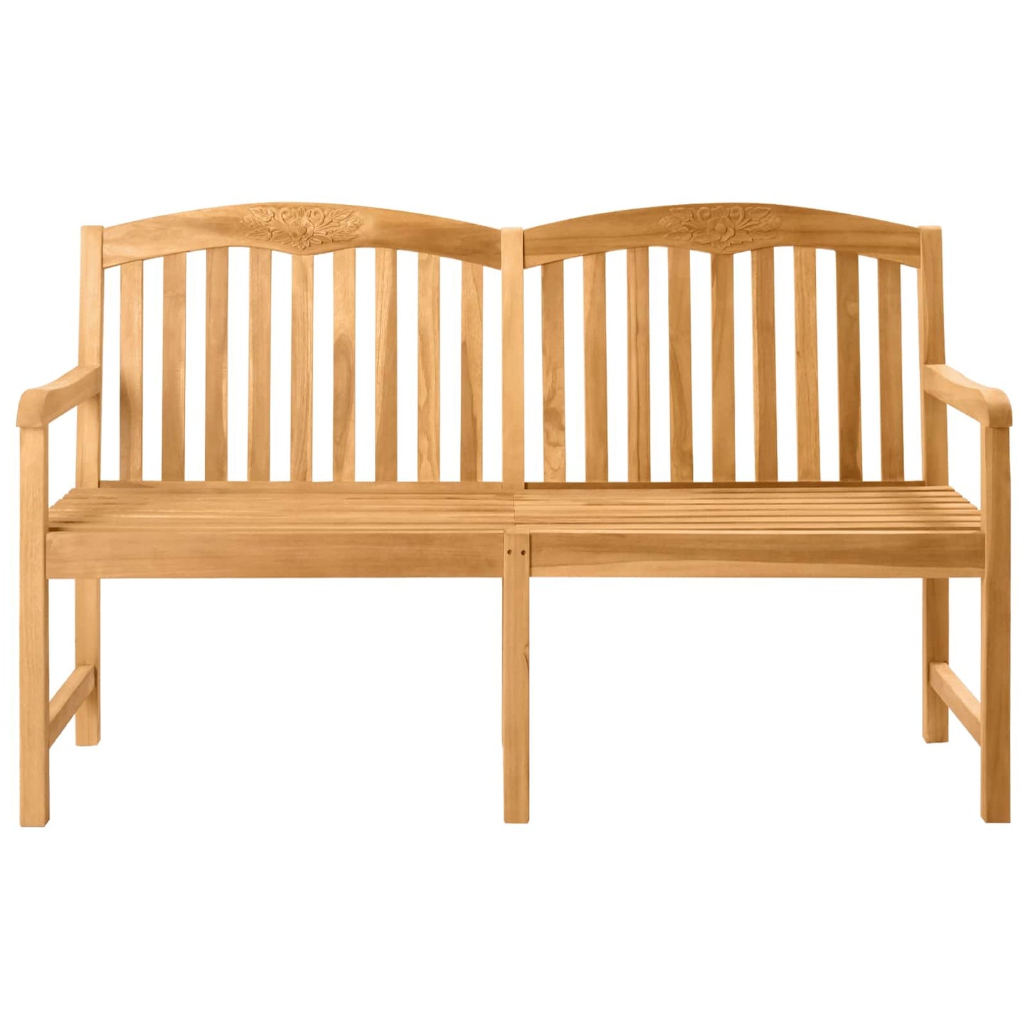 vidaXL Handcarved Rose Bench 179.5 x 61 x 90 cm Solid Teak Wood - Brown