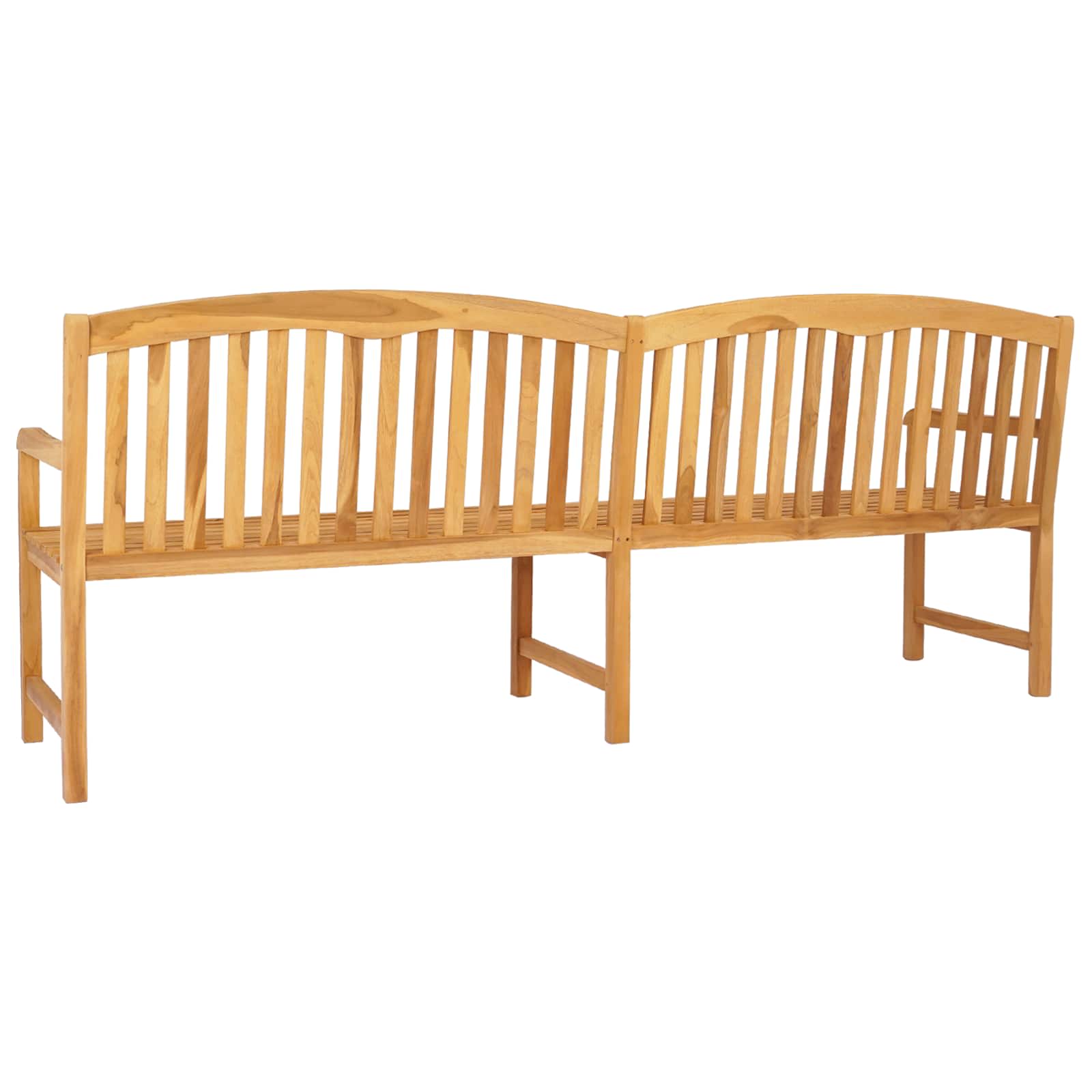 vidaXL Handcarved Rose Bench 228 x 60 x 90 cm Solid Teak Wood Natural - Brown