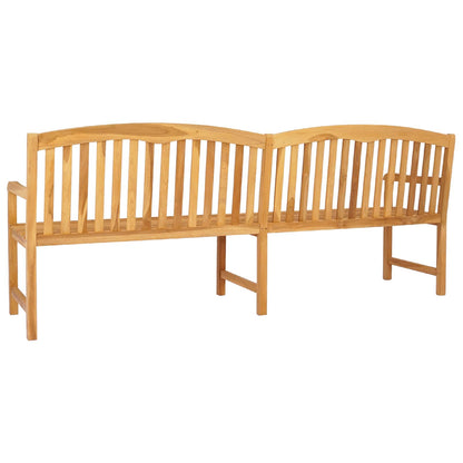 vidaXL Handcarved Rose Bench 228 x 60 x 90 cm Solid Teak Wood Natural - Brown