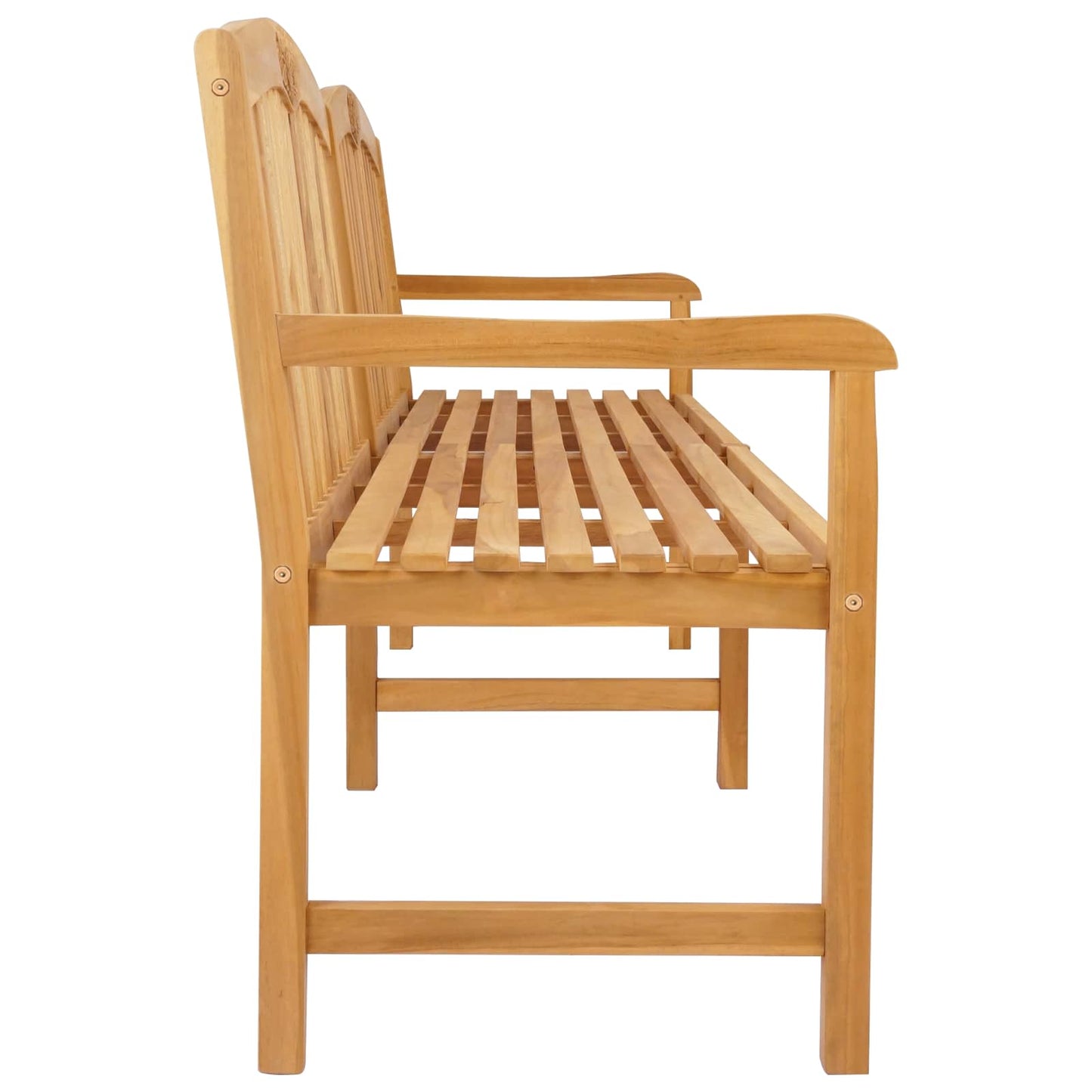 vidaXL Handcarved Rose Bench 228 x 60 x 90 cm Solid Teak Wood Natural - Brown