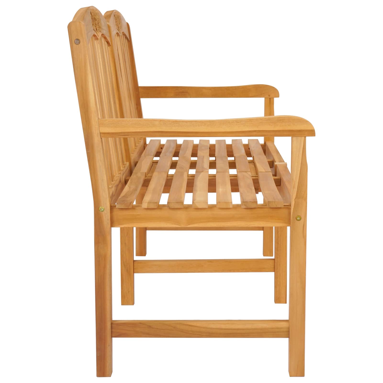 vidaXL Handcarved Rose Bench 150.5 x 60 x 95 cm Solid Teak Wood - Brown