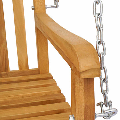 vidaXL Swing Bench 114 x 61 x 61.5 cm Solid Teak Wood Natural - Brown