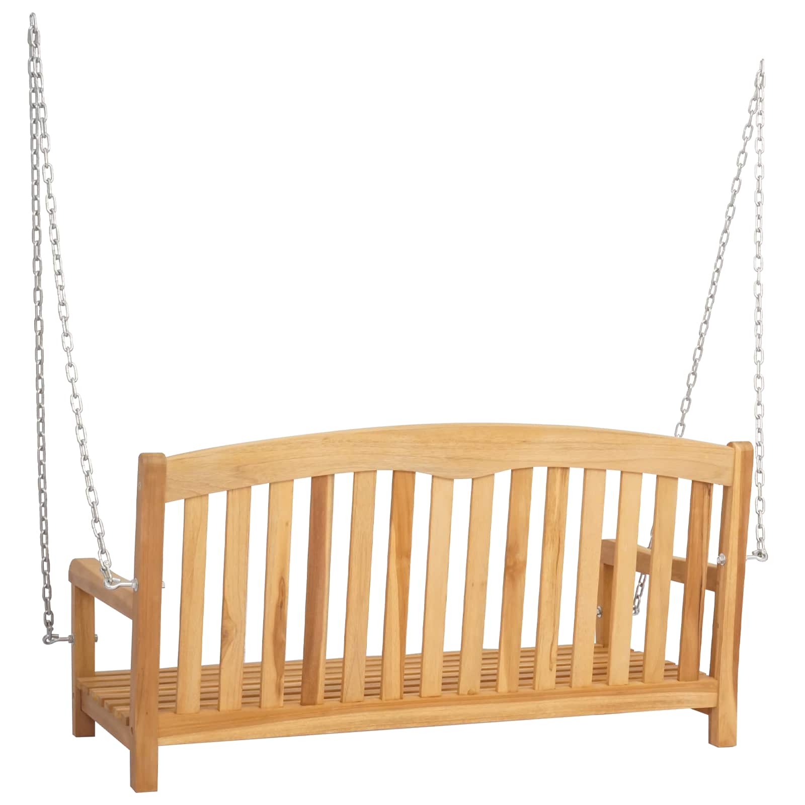 vidaXL Swing Bench 114 x 61 x 61.5 cm Solid Teak Wood Natural - Brown