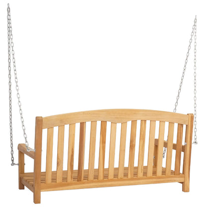 vidaXL Swing Bench 114 x 61 x 61.5 cm Solid Teak Wood Natural - Brown
