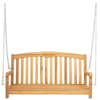 vidaXL Swing Bench 114 x 61 x 61.5 cm Solid Teak Wood Natural - Brown