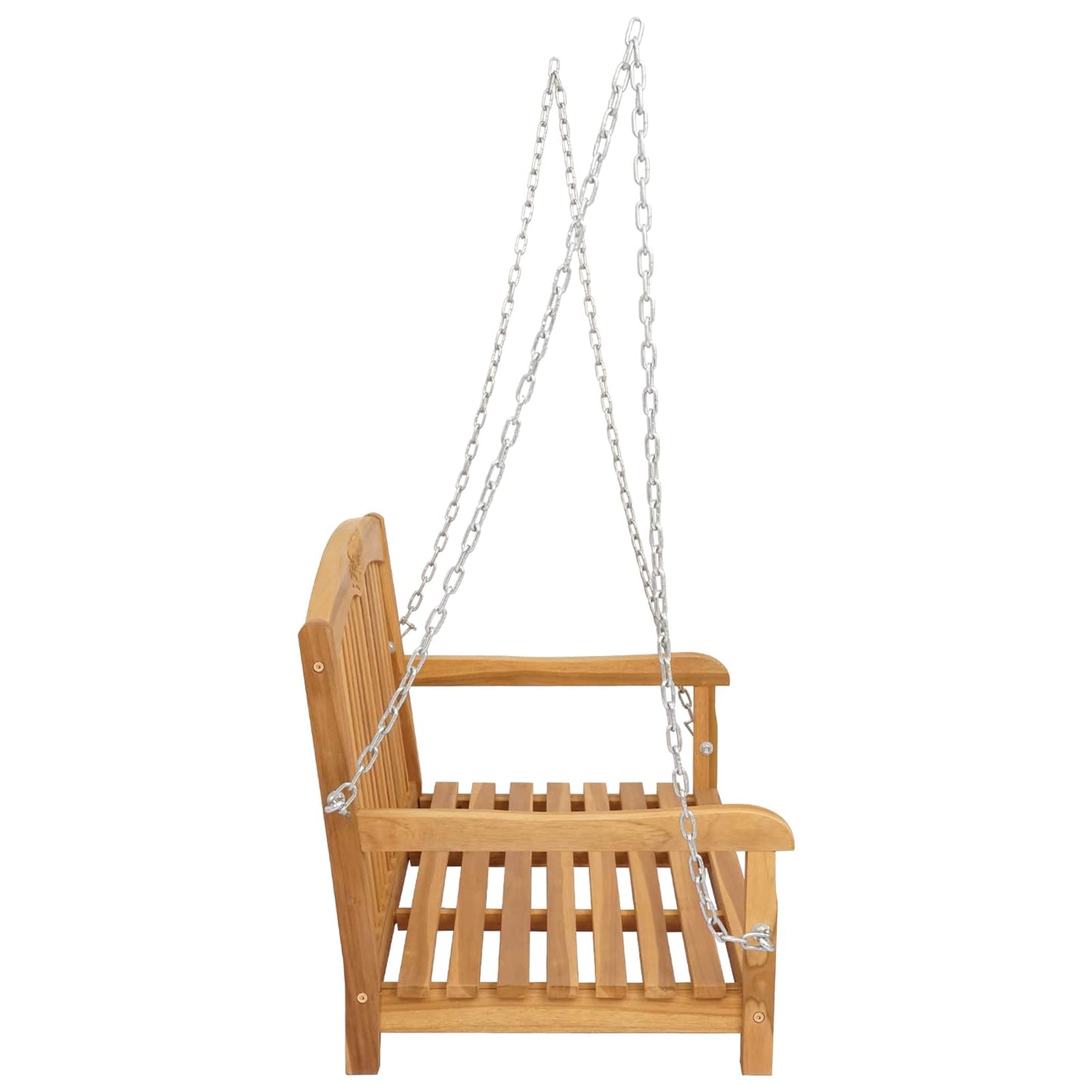 vidaXL Swing Bench 114 x 61 x 61.5 cm Solid Teak Wood Natural - Brown