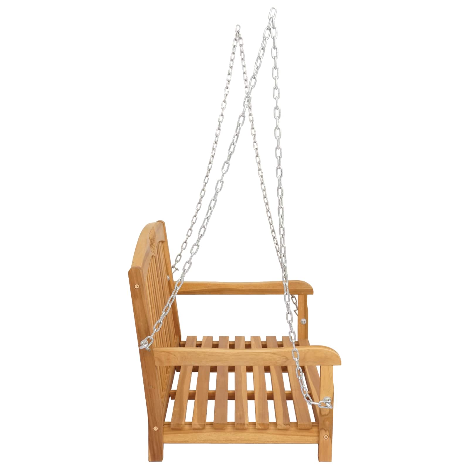 vidaXL Swing Bench 114 x 61 x 61.5 cm Solid Teak Wood Natural - Brown