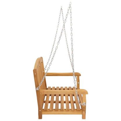 vidaXL Swing Bench 114 x 61 x 61.5 cm Solid Teak Wood Natural - Brown