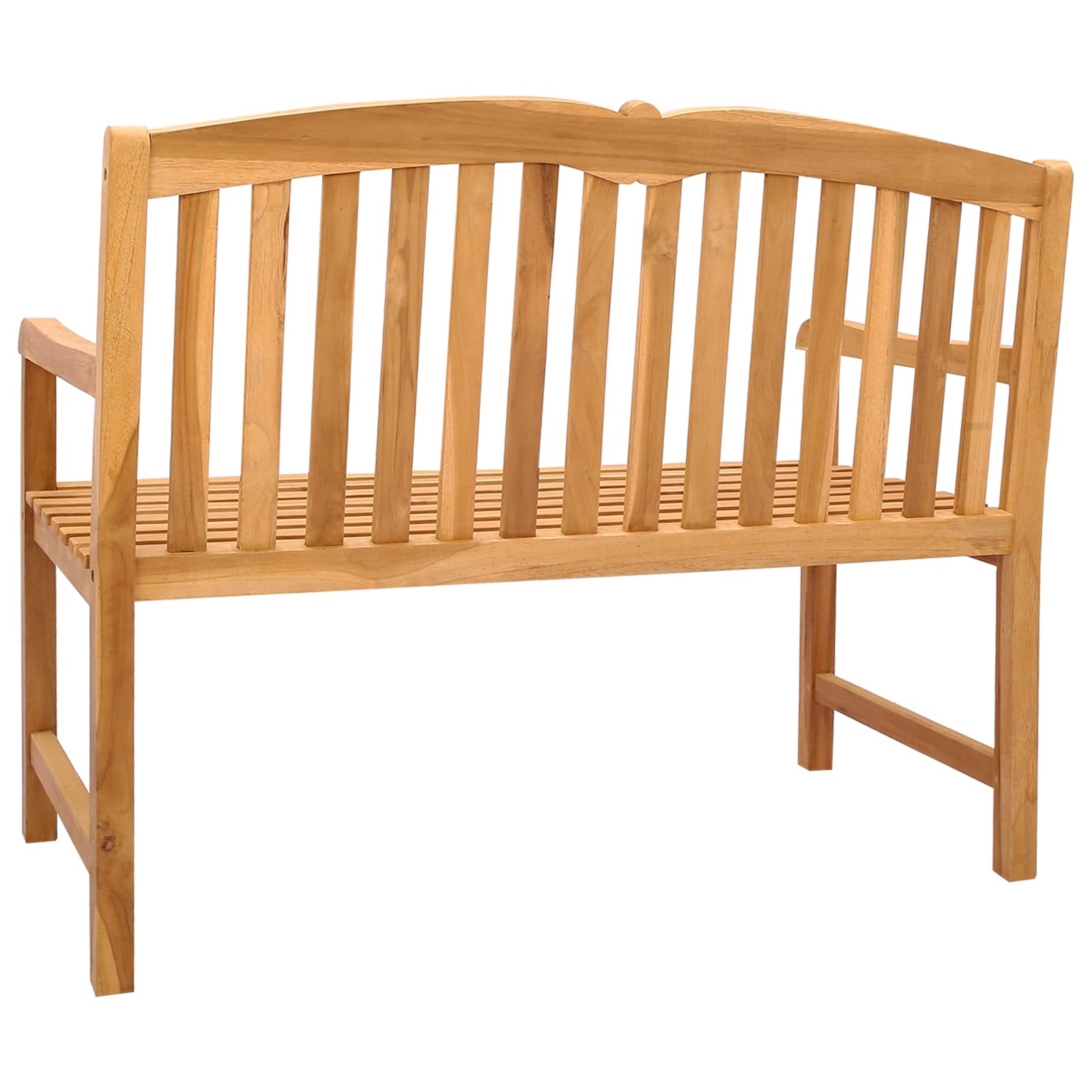 vidaXL Handcarved Rose Bench 114 x 60 x 95 cm Solid Teak Wood Natural - Brown