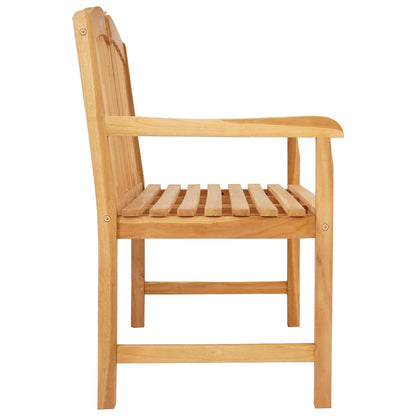 vidaXL Handcarved Rose Bench 114 x 60 x 95 cm Solid Teak Wood Natural - Brown