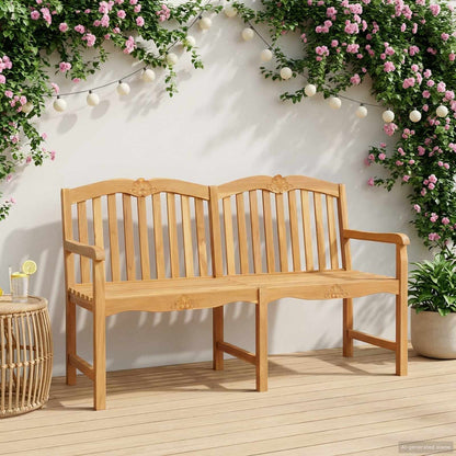 vidaXL Handcarved Rose Bench 150 x 60.5 x 95 cm Solid Teak Wood - Brown