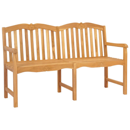 vidaXL Handcarved Rose Bench 150 x 60.5 x 95 cm Solid Teak Wood - Brown