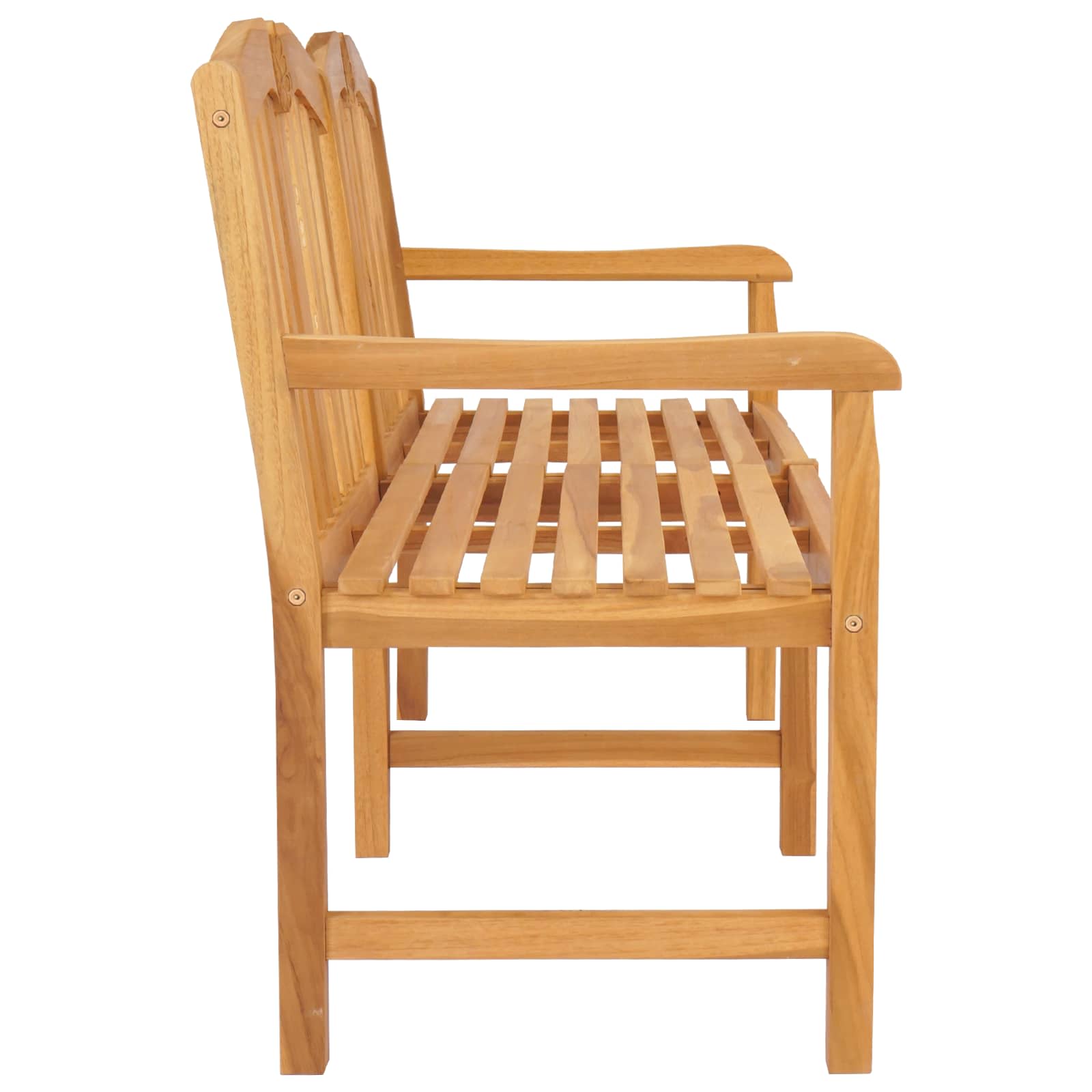 vidaXL Handcarved Rose Bench 150 x 60.5 x 95 cm Solid Teak Wood - Brown